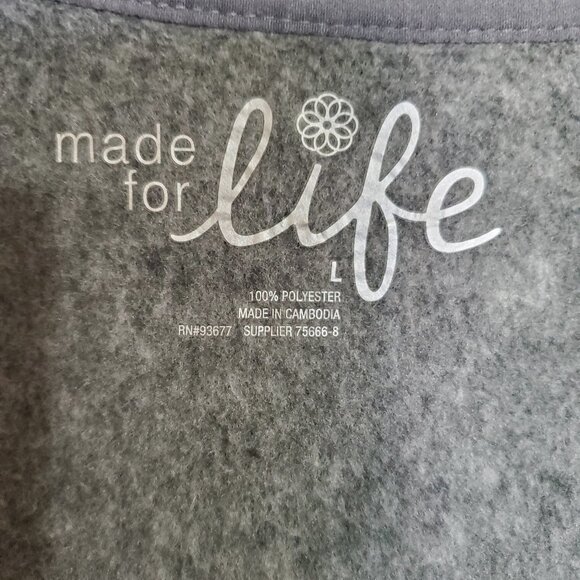 Made for Life Fleece Grey Vest Women's Large Sleeveless Hiking Outdoor - Picture 2 of 7